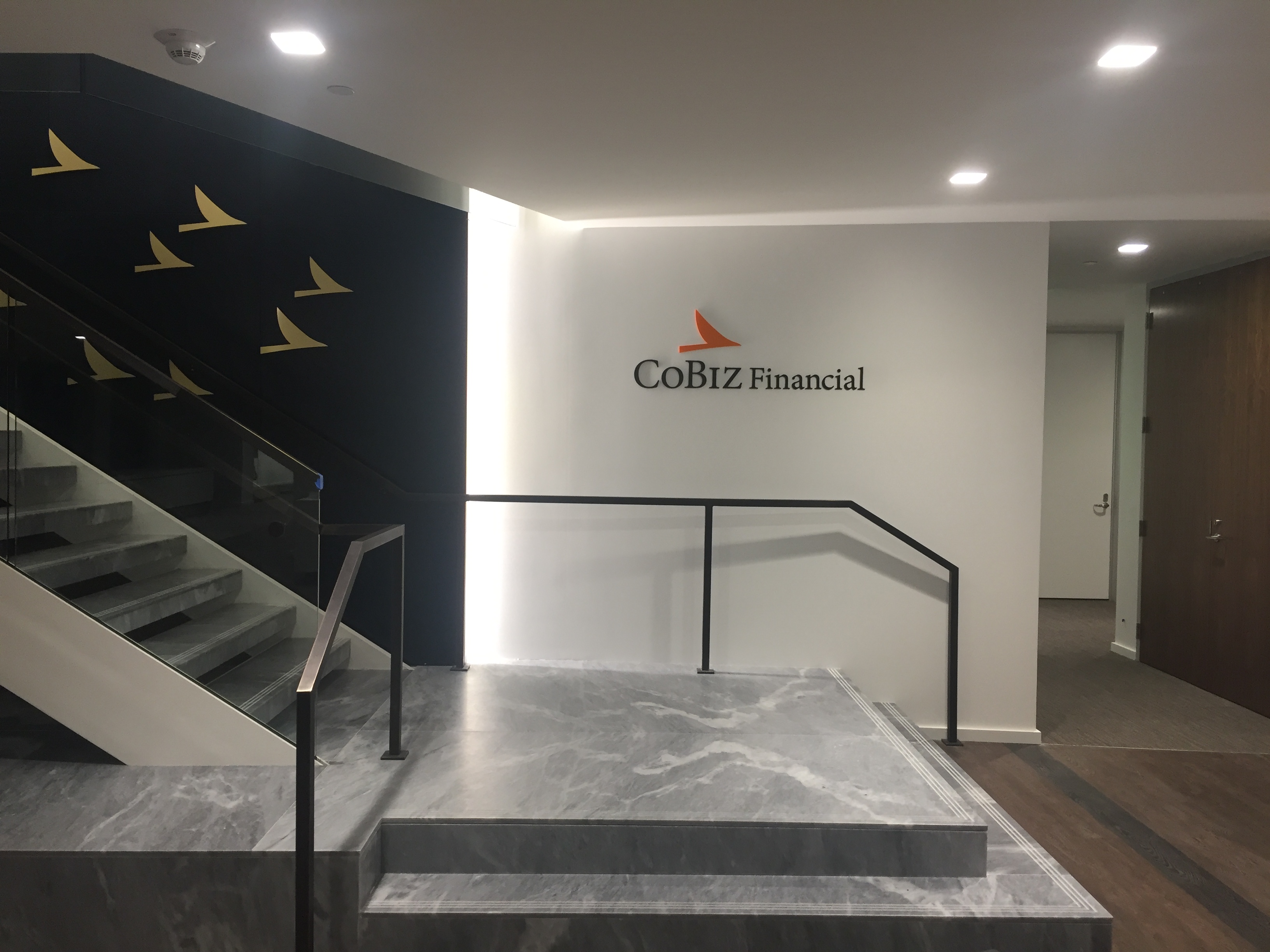 CoBiz Financial Bank Dimensional Letters Installation