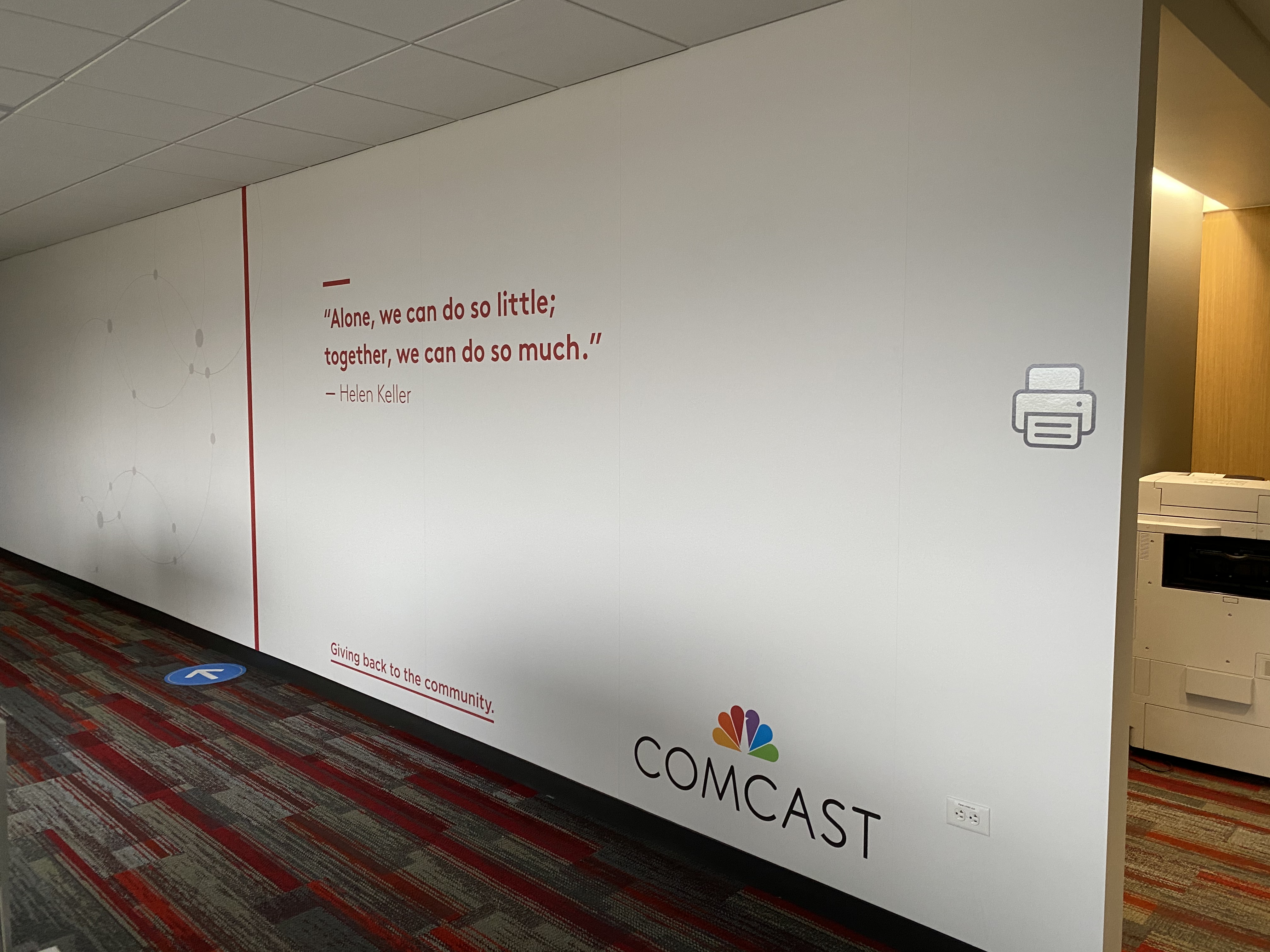 Comcast Retail Space Wall Vinyl Installation