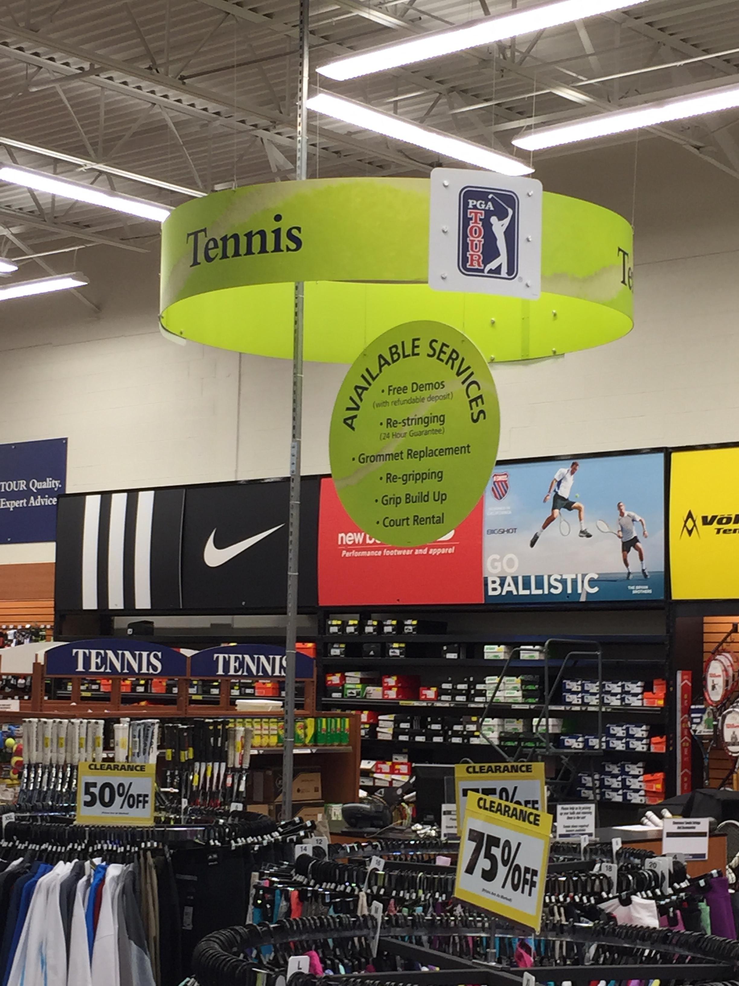 PGA and Nike Hanging Retail Signs Installation