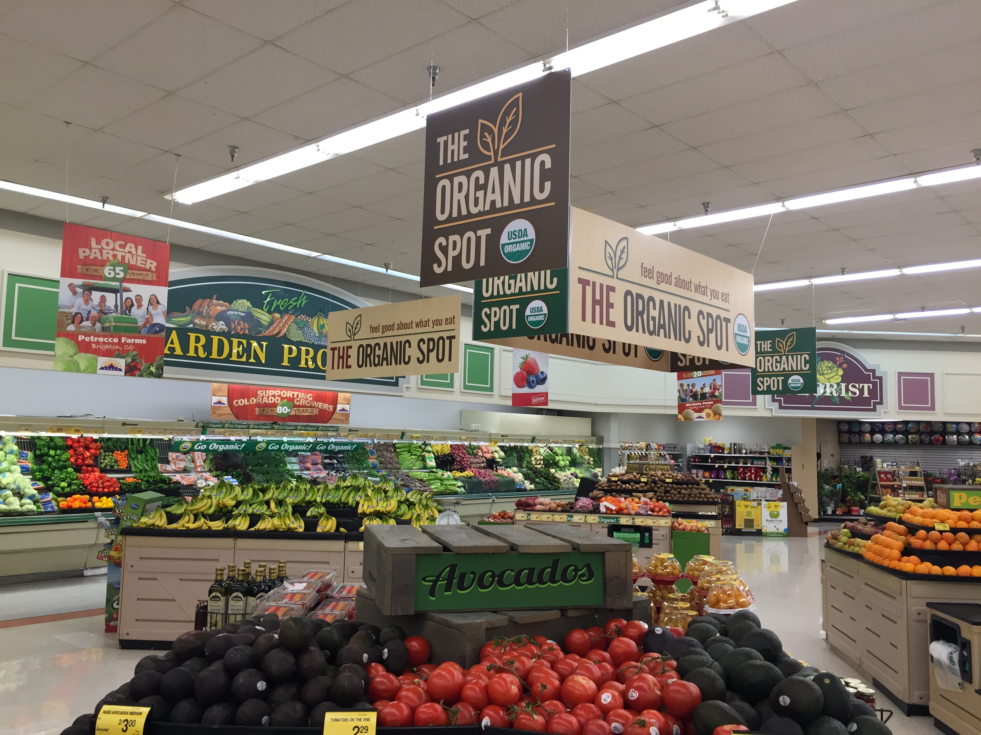 Safeway Albertsons Ceiling Hanging Signs Installation